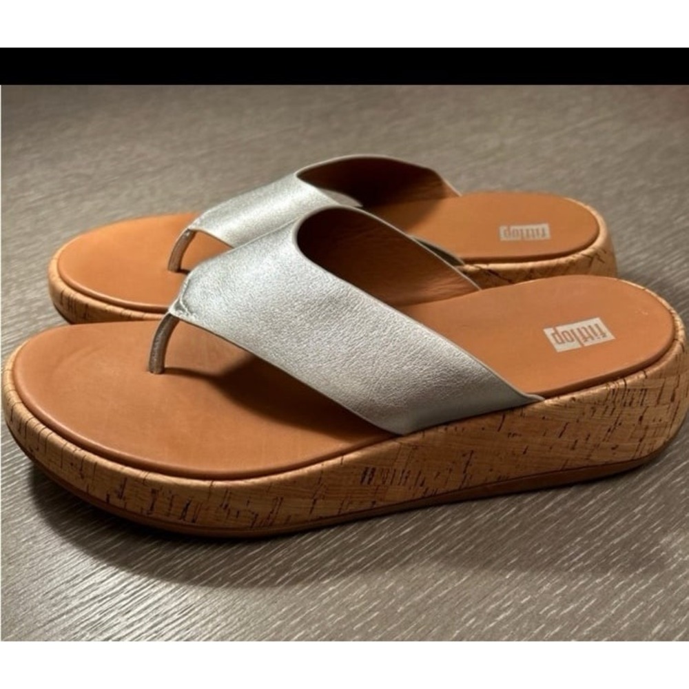 Fitflop Silver Tan Platform Shoes size 9 - Picture 1 of 4
